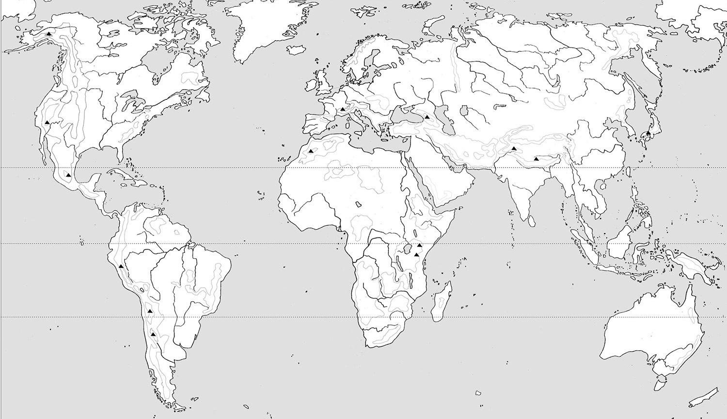 Mapa Del Mundo Mudo Fisico En Blanco Y Negro Para Imprimir My Xxx Hot