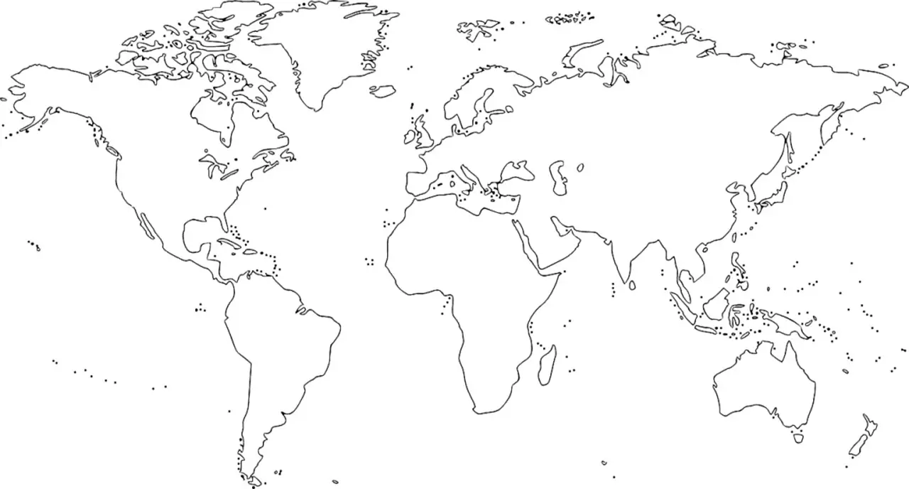 Aprender Acerca Imagen Mapa Planisferio Blanco Y Negro Sin Nombres