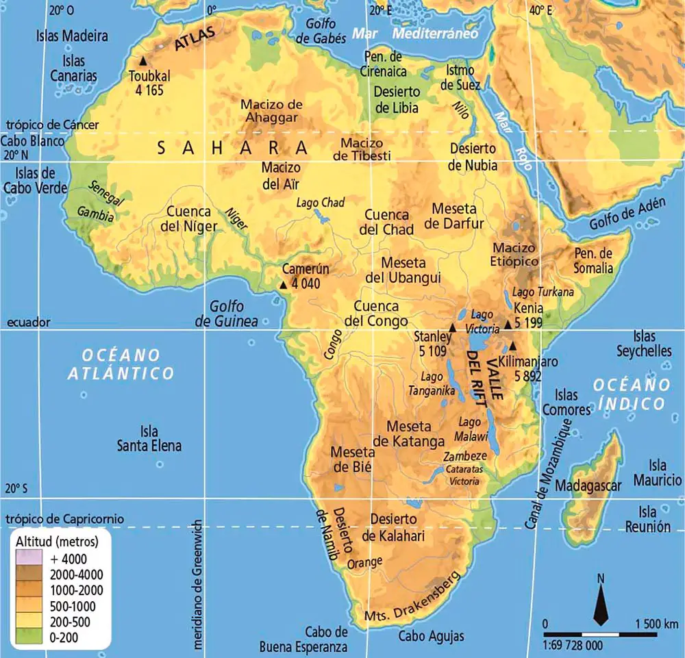 Mapa De África Político Y Físico Mudo Y Con Nombres Países 8483