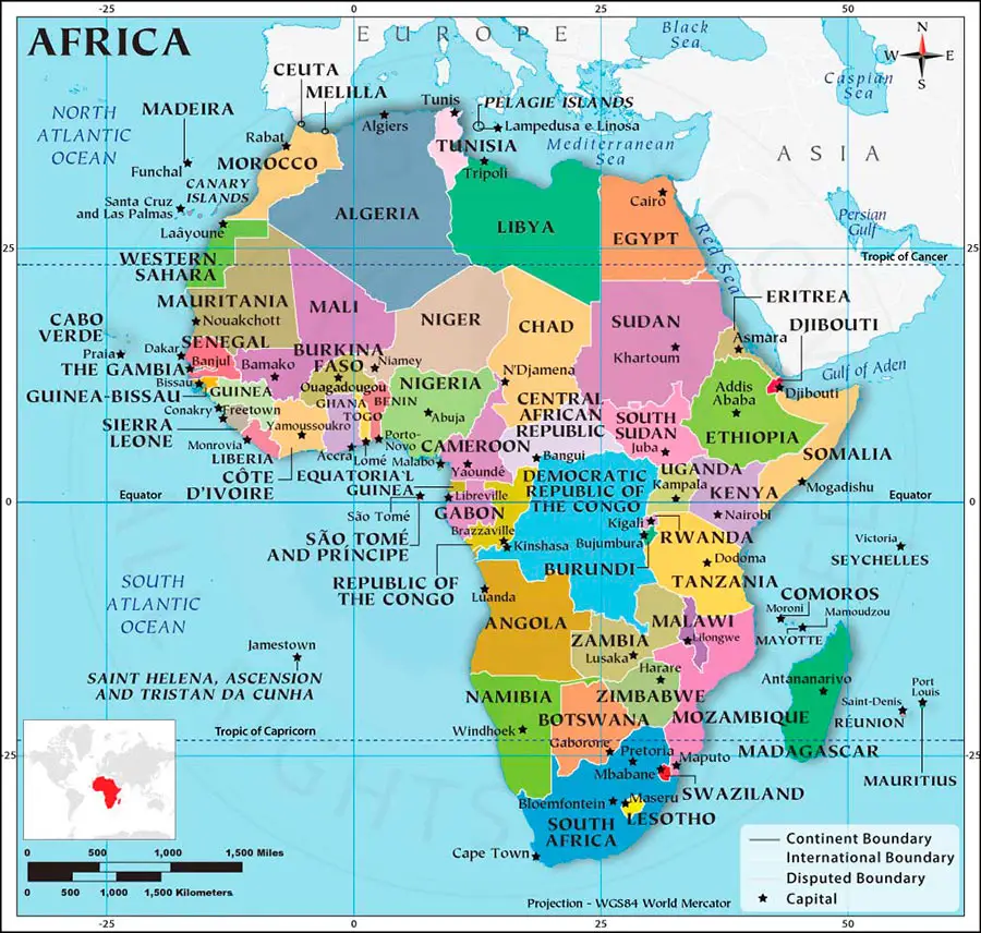 Mapa De África Político Y Físico Mudo Y Con Nombres Países 5123