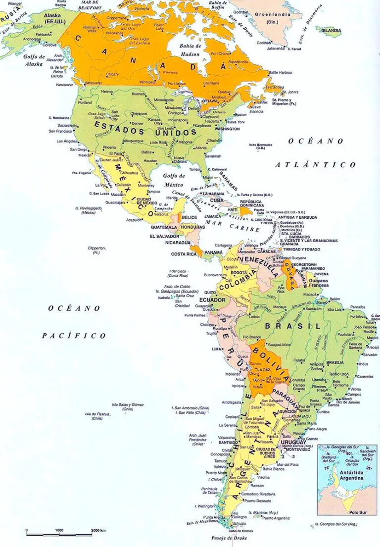 Mapa De América Político Y Físico Mudo Y Con Nombres Países 2671