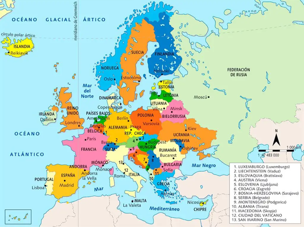 Mapa De Europa Político Y Físico Mudo Y Con Nombres Países 6326