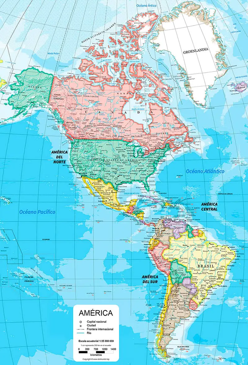 mapa de América completo